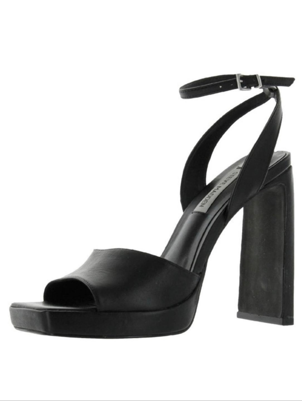 Steve Madden Black Platform Block Heel Sandals